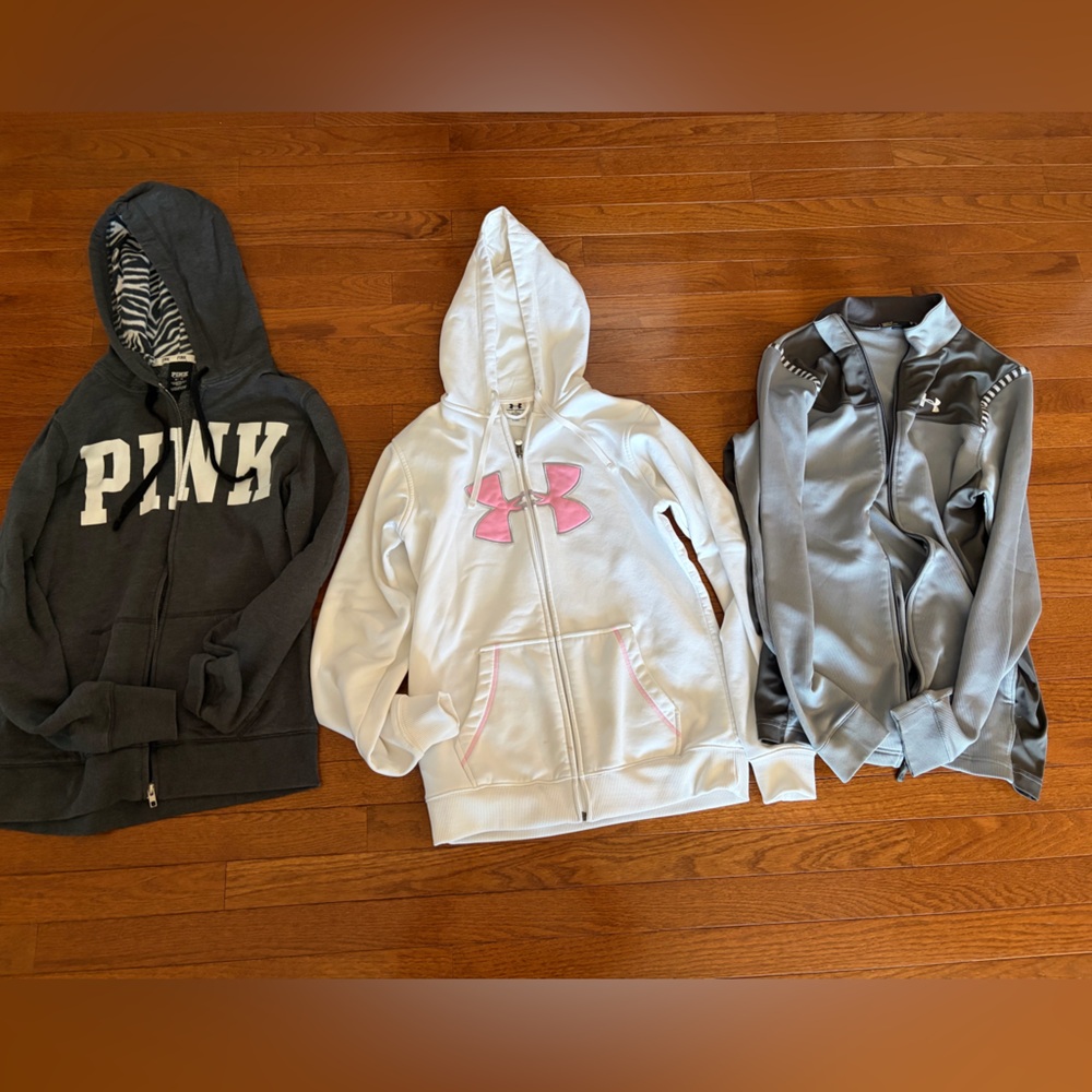(3) Women’s Size Small Zip up sweatshirts.